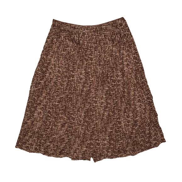 PENDLETON $179 Brown Printed Flowy A-Line Silk Skirt Knee Length Size 4 - Picture 2 of 3